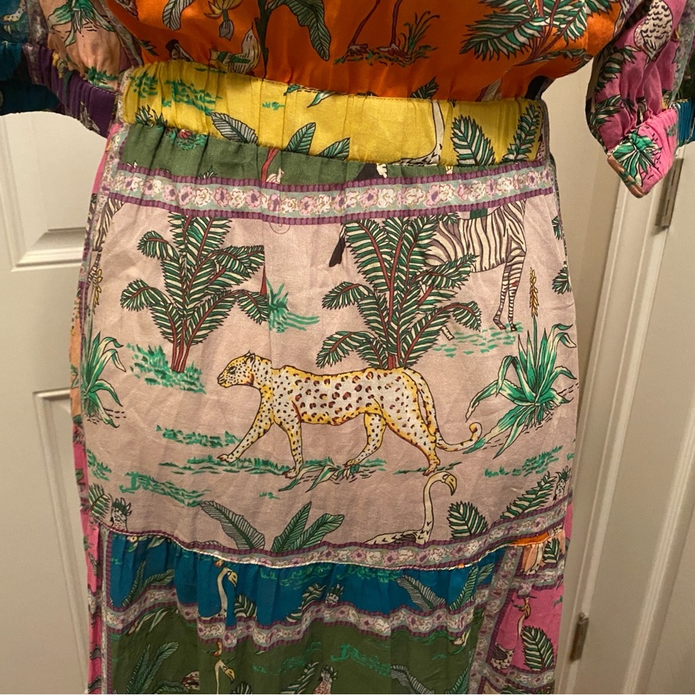 Bohemian Animal Print Midi Dress in Multicolor - Picture 8 of 15